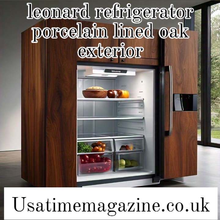 ⁠leonard refrigerator porcelain lined oak exterior