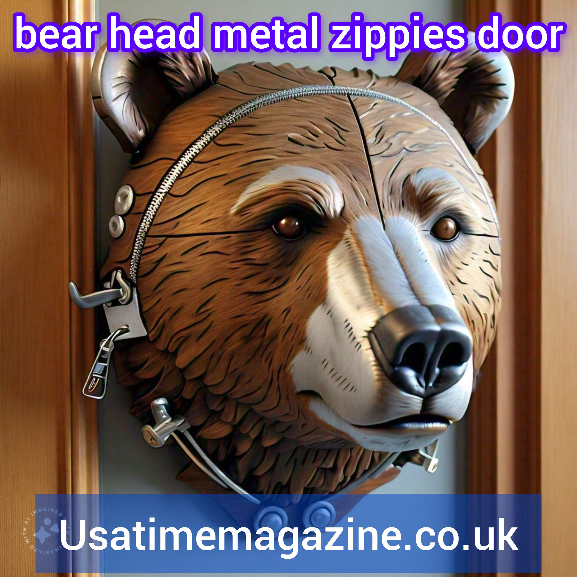 Bear Head Metal Zippies Door