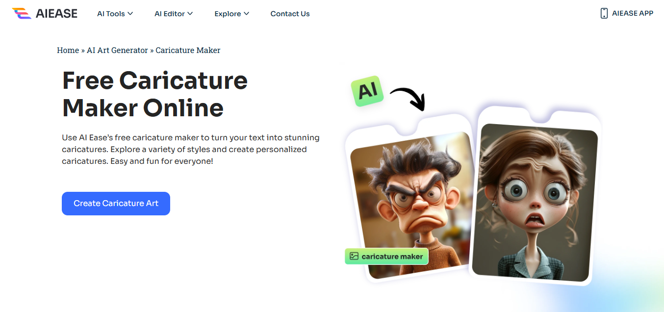 Create Stunning Caricatures Online with AI Ease’s Free Caricature Maker