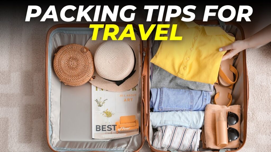 Essential travel packing guide for women with organized items.