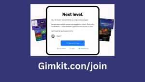 Gimkit Host join screen showing game code entry for players