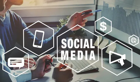 Social media marketing experts managing multiple platforms for brand visibility