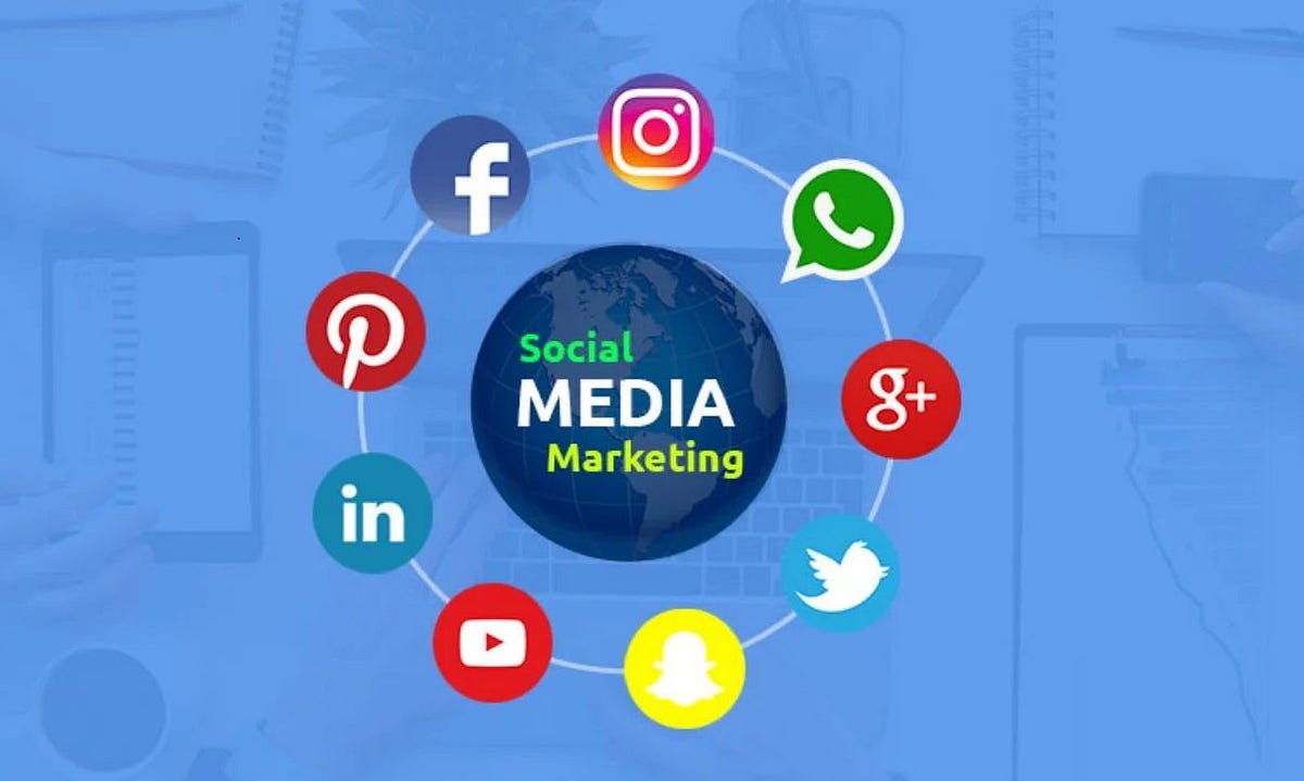 Social media marketing dashboard with analytics and campaign data